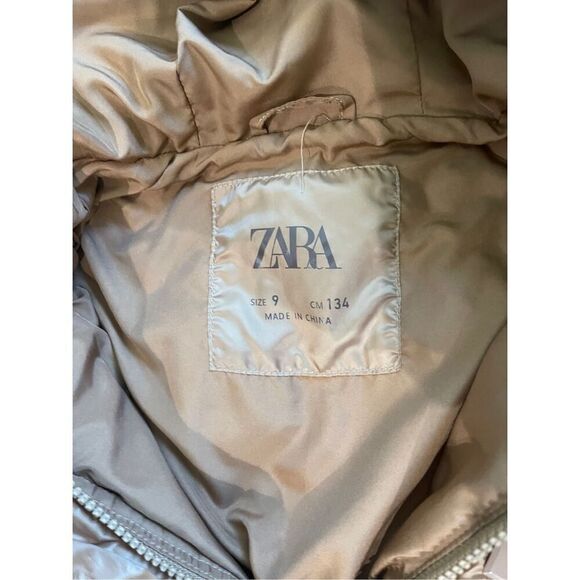 Zara Kids Girls Brown Insulation Hooded Quilted Puffer Jacket Size 9 - Picture 7 of 10